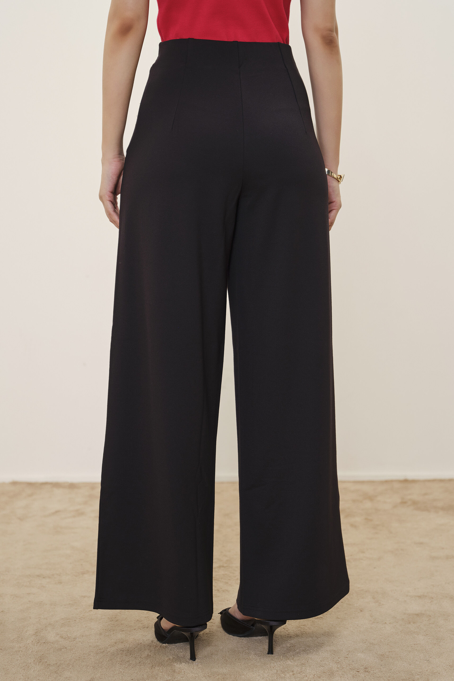 Black Straight-Fit Trousers, Black, image 5